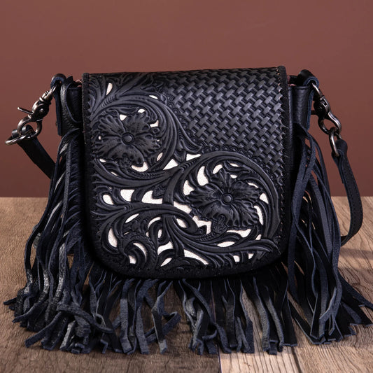 BLACK FRINGEN CROSSBODY