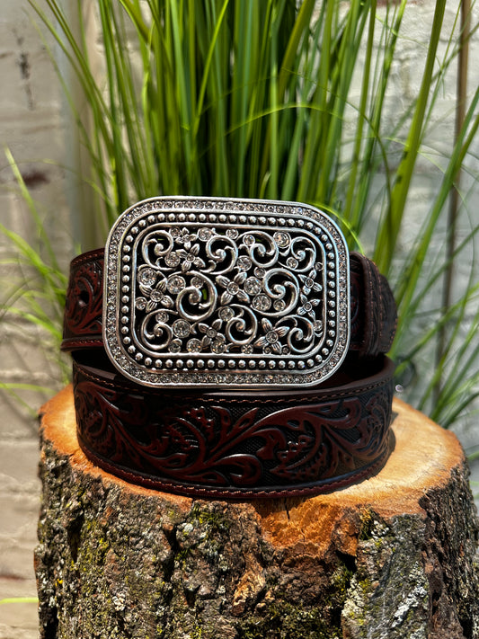 ORNATE SILVER BUCKLE ARIAT