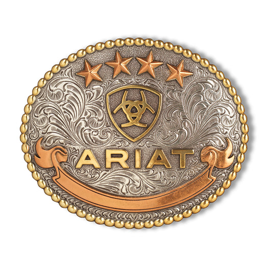 ARIAT OVAL SILVER AND  GOLD