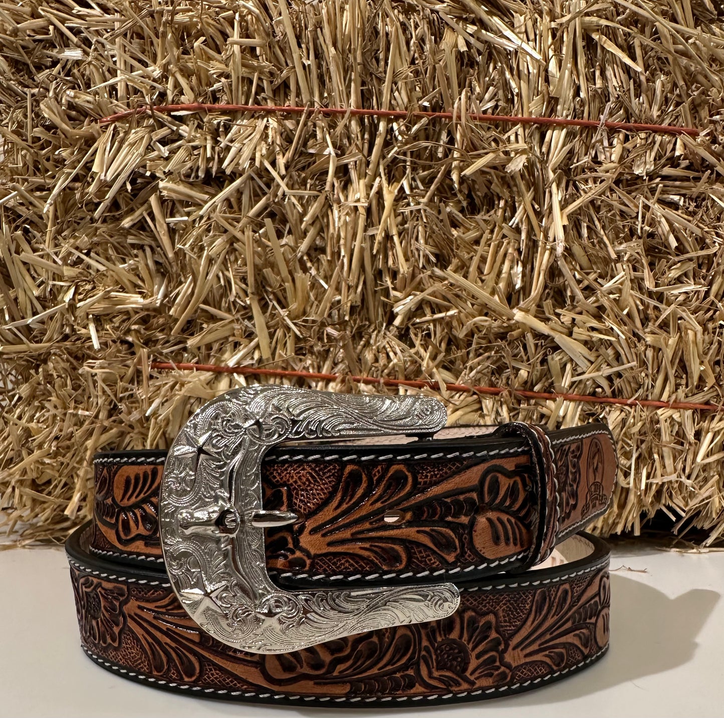 FLORAL BROWN BELT