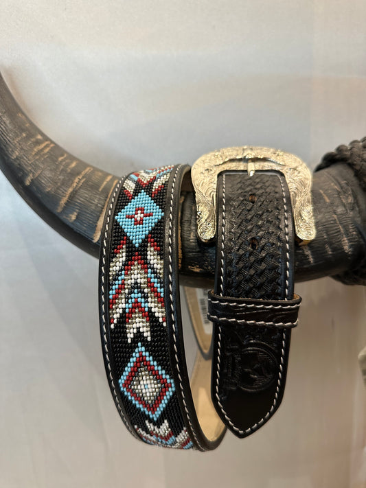 BLACK CRUZ BEADED BELT