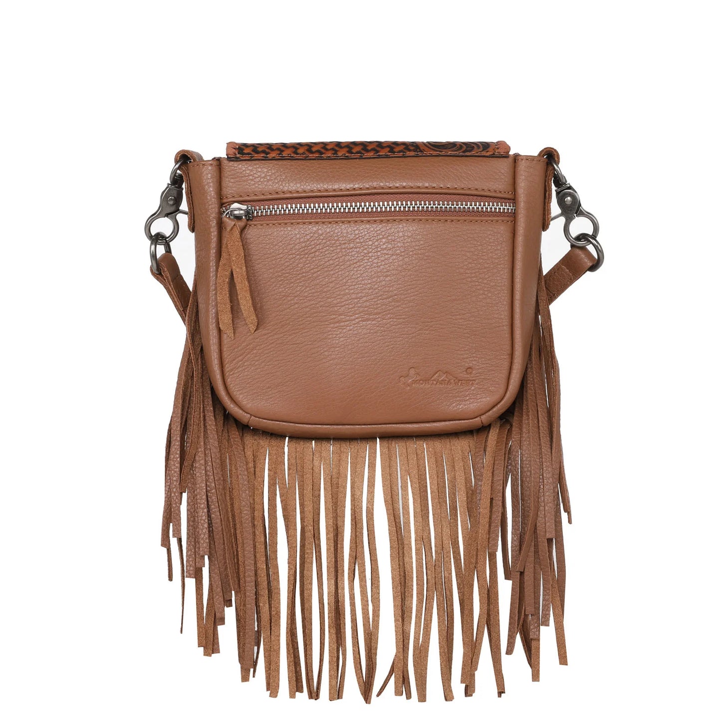 TOOLED CROSSBODY-BROWN