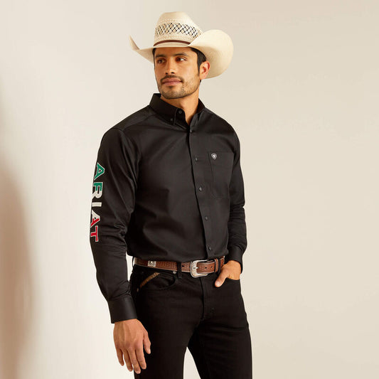 BLACK MEXICO LOGO ARIAT SHIRT